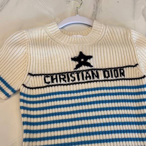 Dior  White and Blue Striped Sweater - Picture 1 of 4